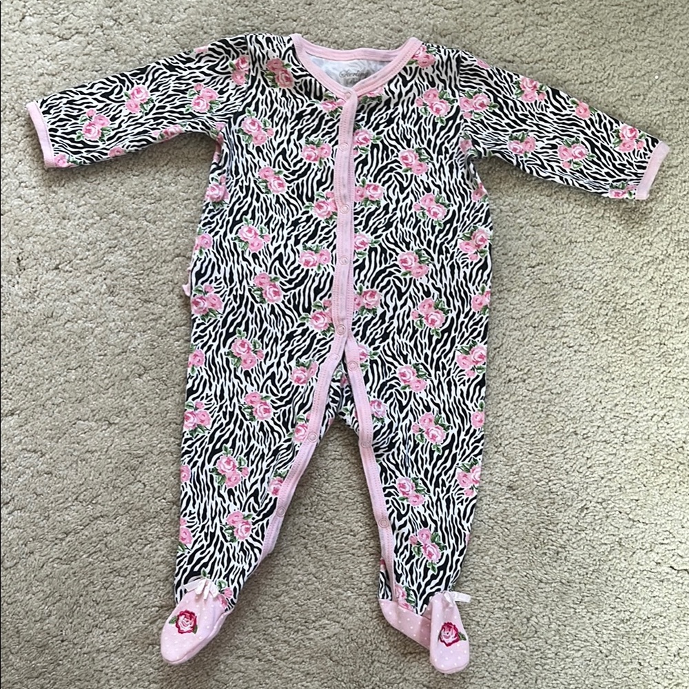 Pink and Black Zebra Print Kids One Piece
